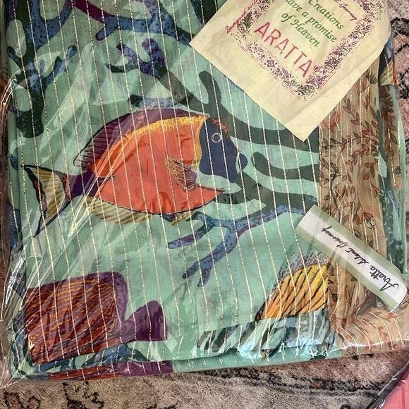 Aratta Silent Journey Ocean Breeze Tropical Fish Print Kimono One Size - Picture 9 of 9